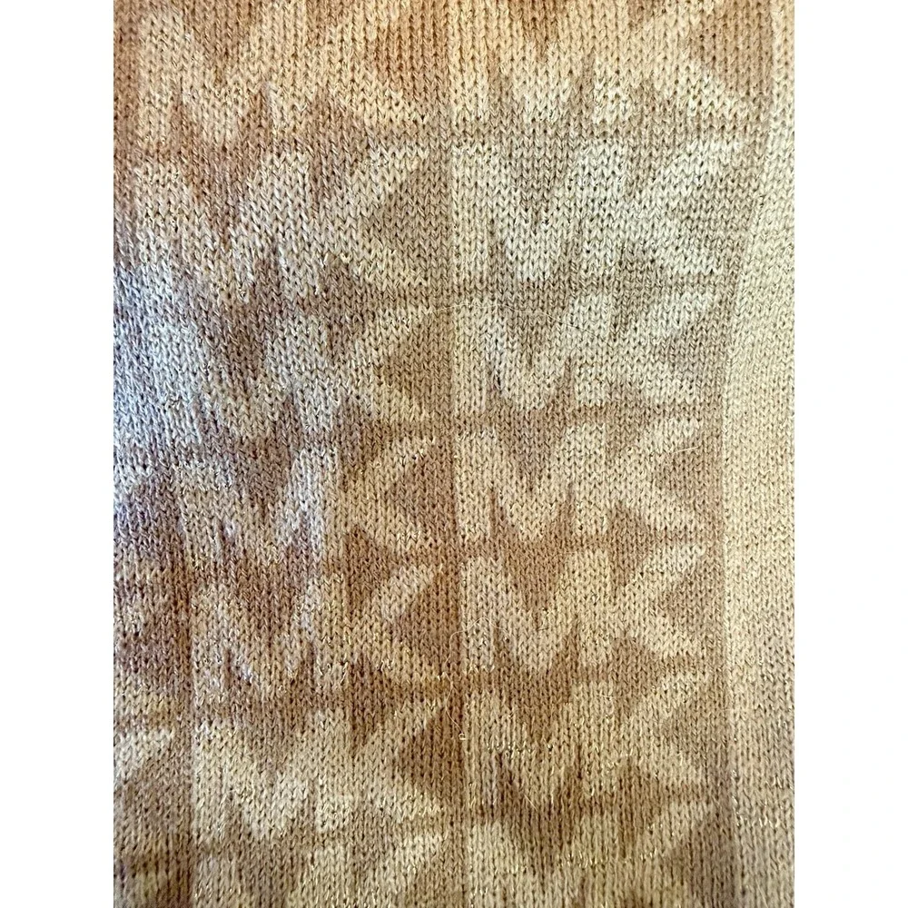 MICHAEL KORS Scarf Women's Camel Knit Monogram MK Signature Logo Long Rectangle
